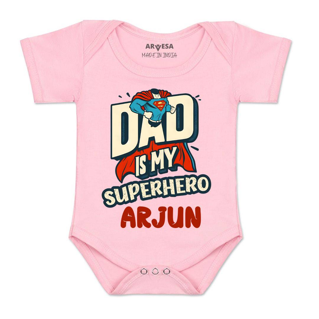 Arvesa Dad Is My Superhero Baby Boy & Girl Dress