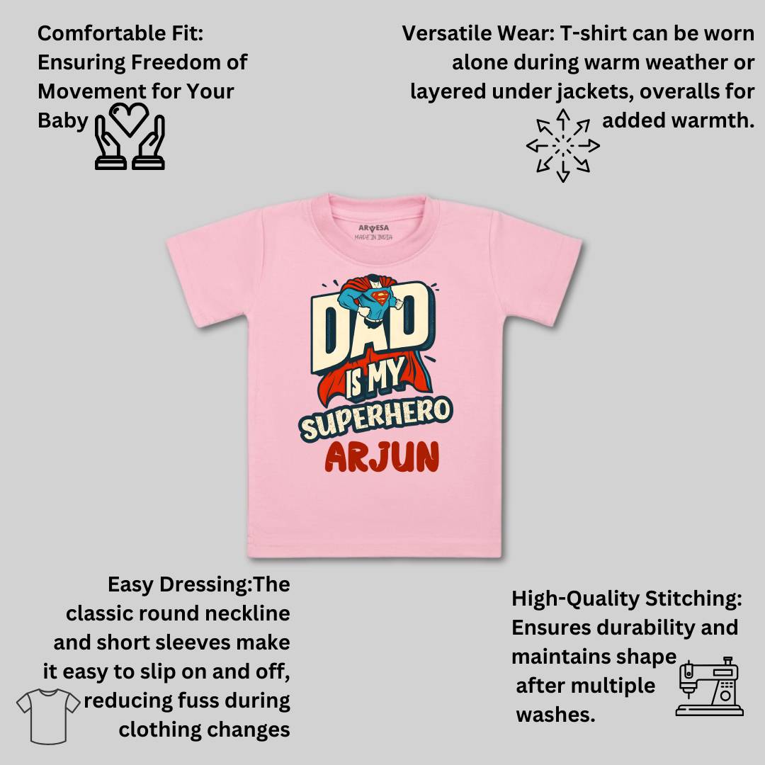 Arvesa Dad Is My Superhero Baby Boy & Girl Dress