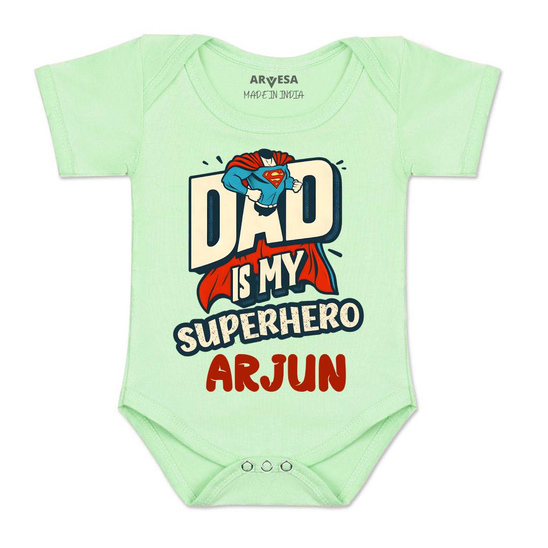 Arvesa Dad Is My Superhero Baby Boy & Girl Dress