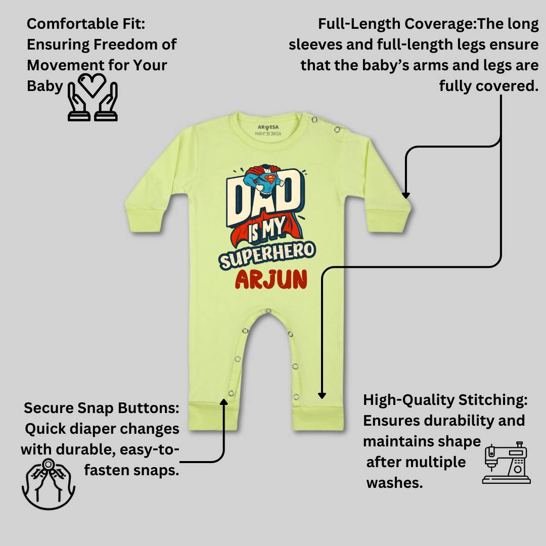 Arvesa Dad Is My Superhero Baby Boy & Girl Dress