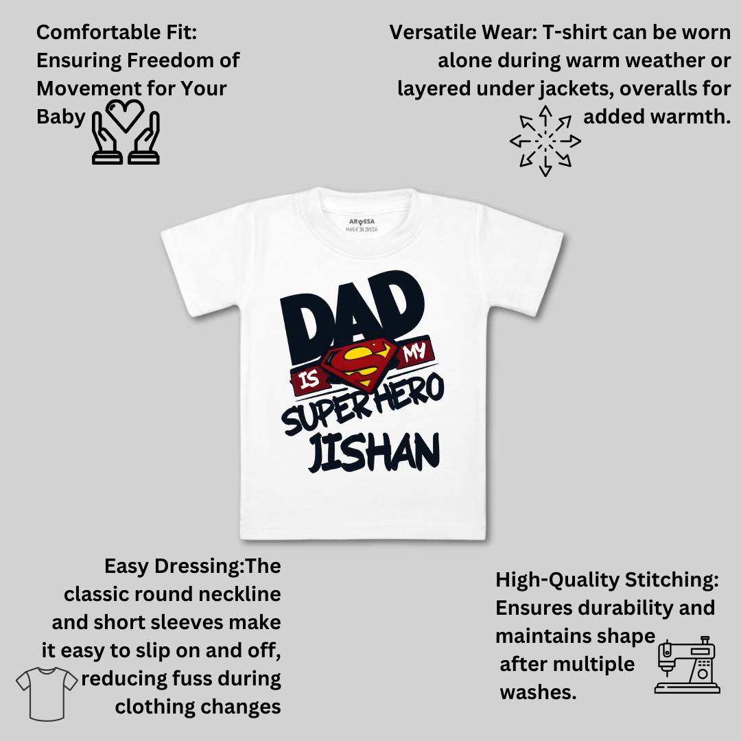 Arvesa Dad Is My Superhero Baby Boy & Girl Dress
