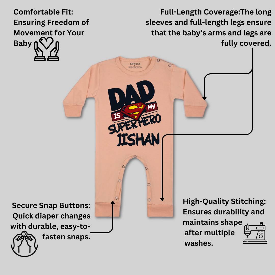 Arvesa Dad Is My Superhero Baby Boy & Girl Dress