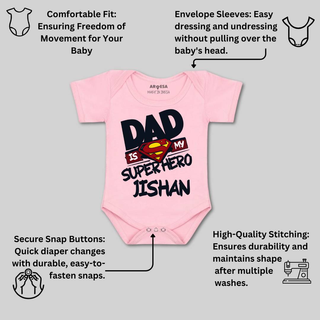 Arvesa Dad Is My Superhero Baby Boy & Girl Dress