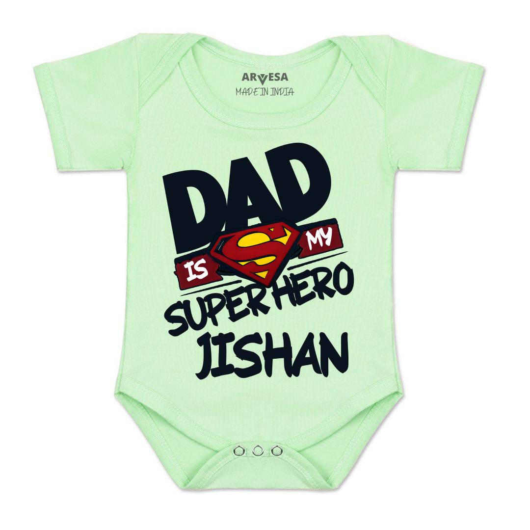 Arvesa Dad Is My Superhero Baby Boy & Girl Dress