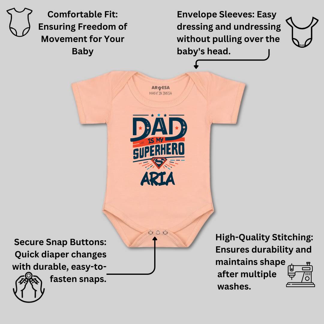 Arvesa Dad Is My Superhero Baby Boy & Girl Dress