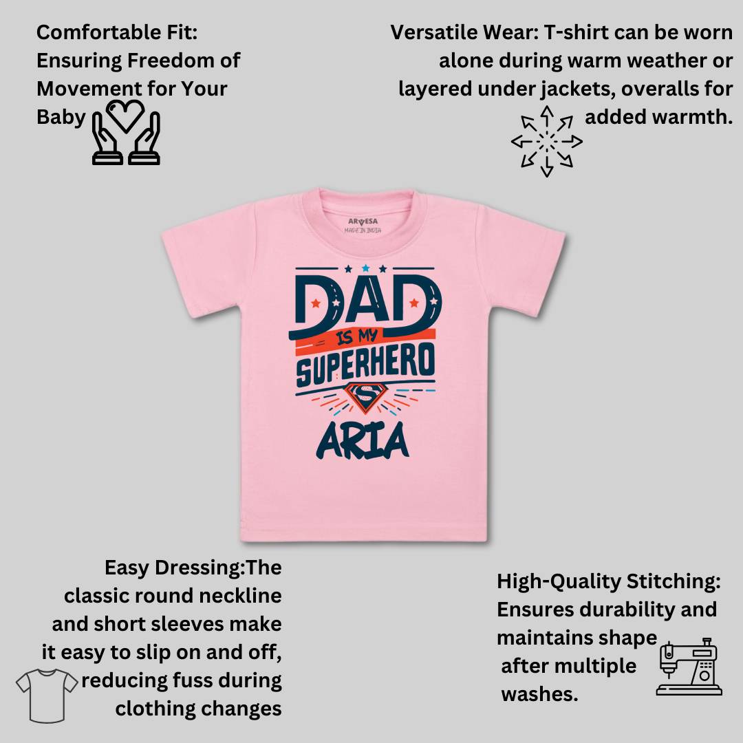 Arvesa Dad Is My Superhero Baby Boy & Girl Dress