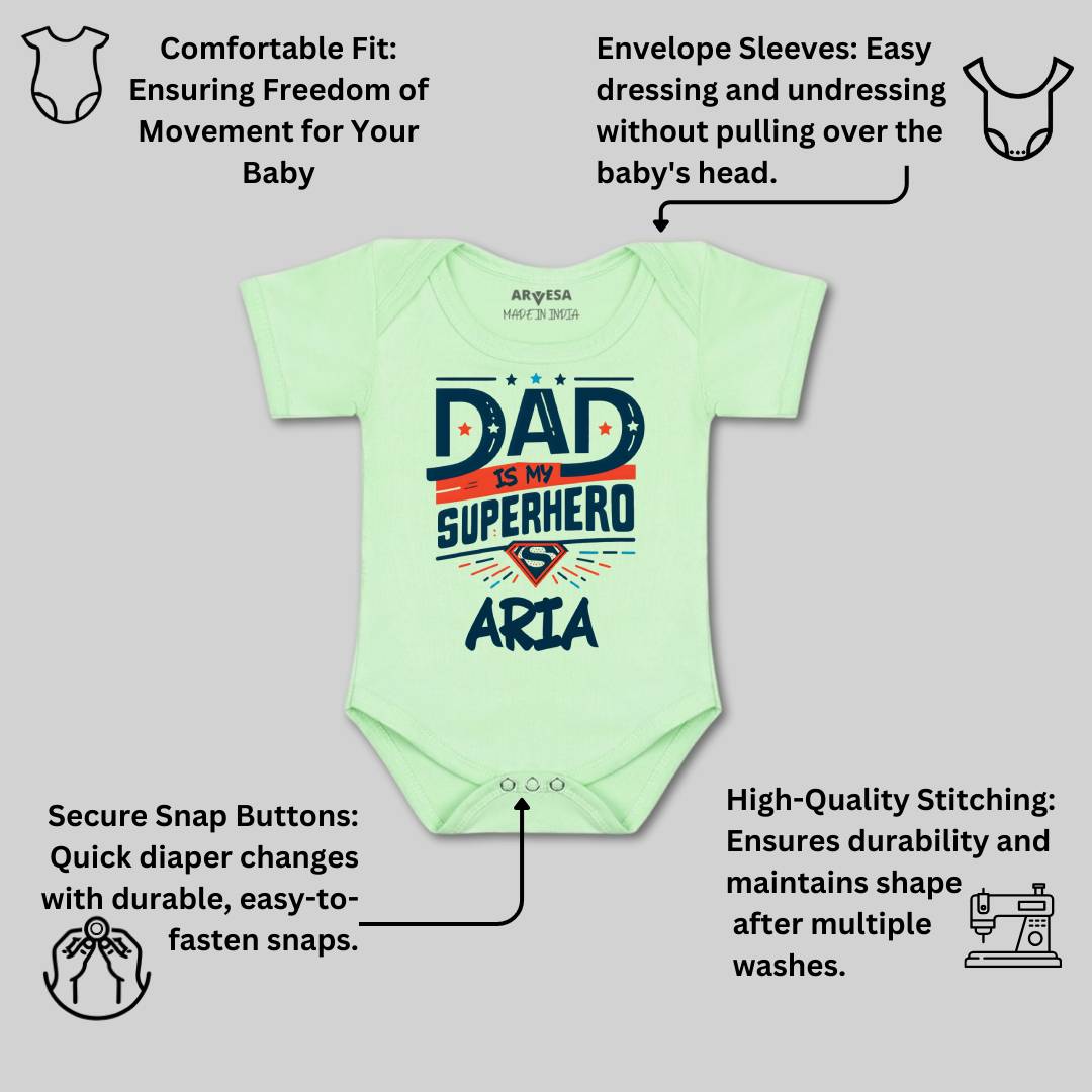 Arvesa Dad Is My Superhero Baby Boy & Girl Dress
