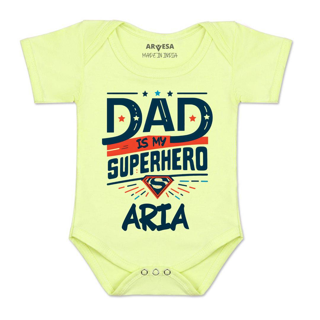 Arvesa Dad Is My Superhero Baby Boy & Girl Dress