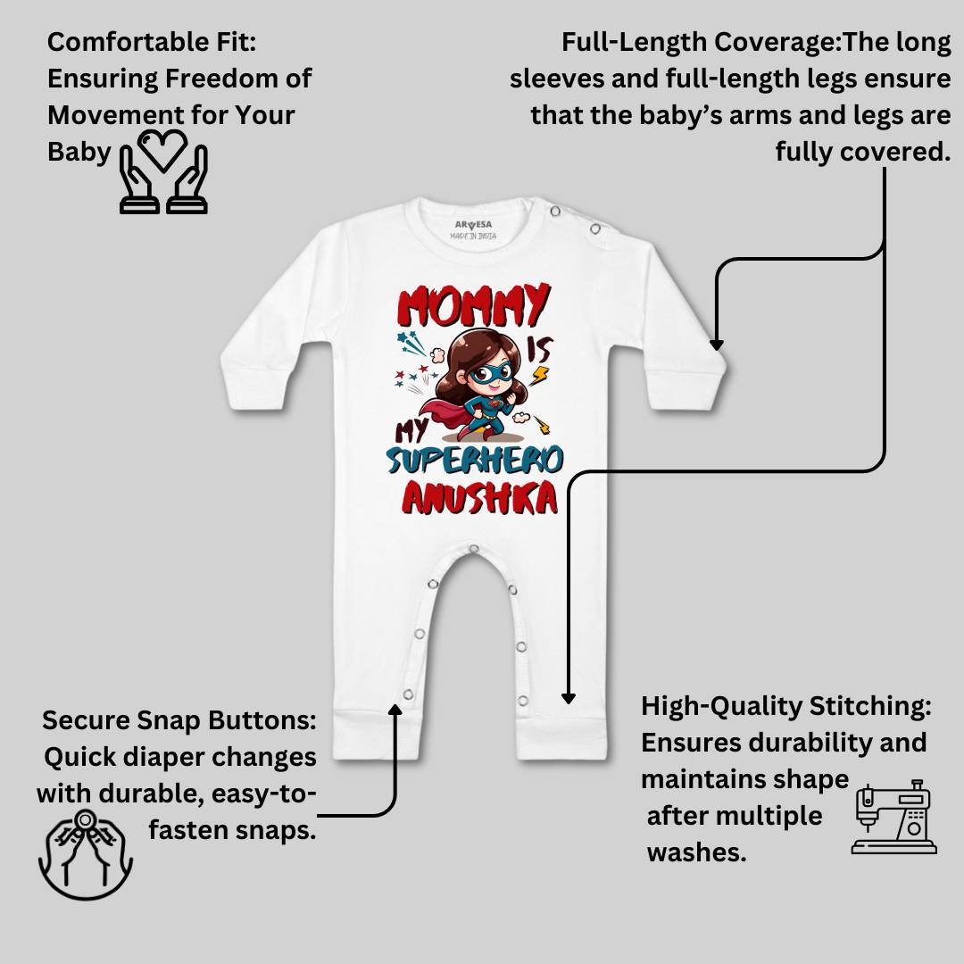 Arvesa Mommy Is My Superhero Baby Boy & Girl Dress