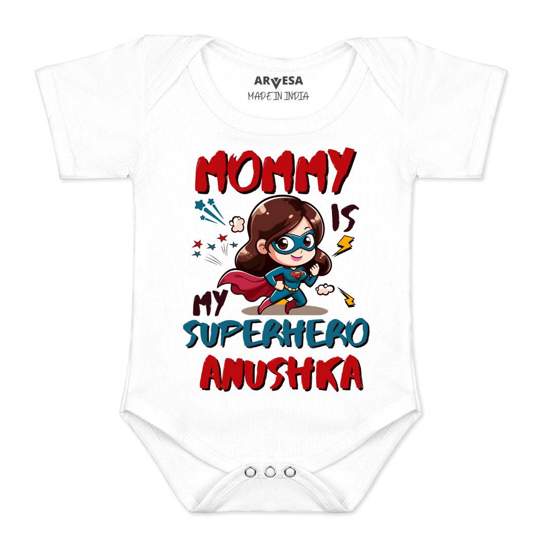 Arvesa Mommy Is My Superhero Baby Boy & Girl Dress