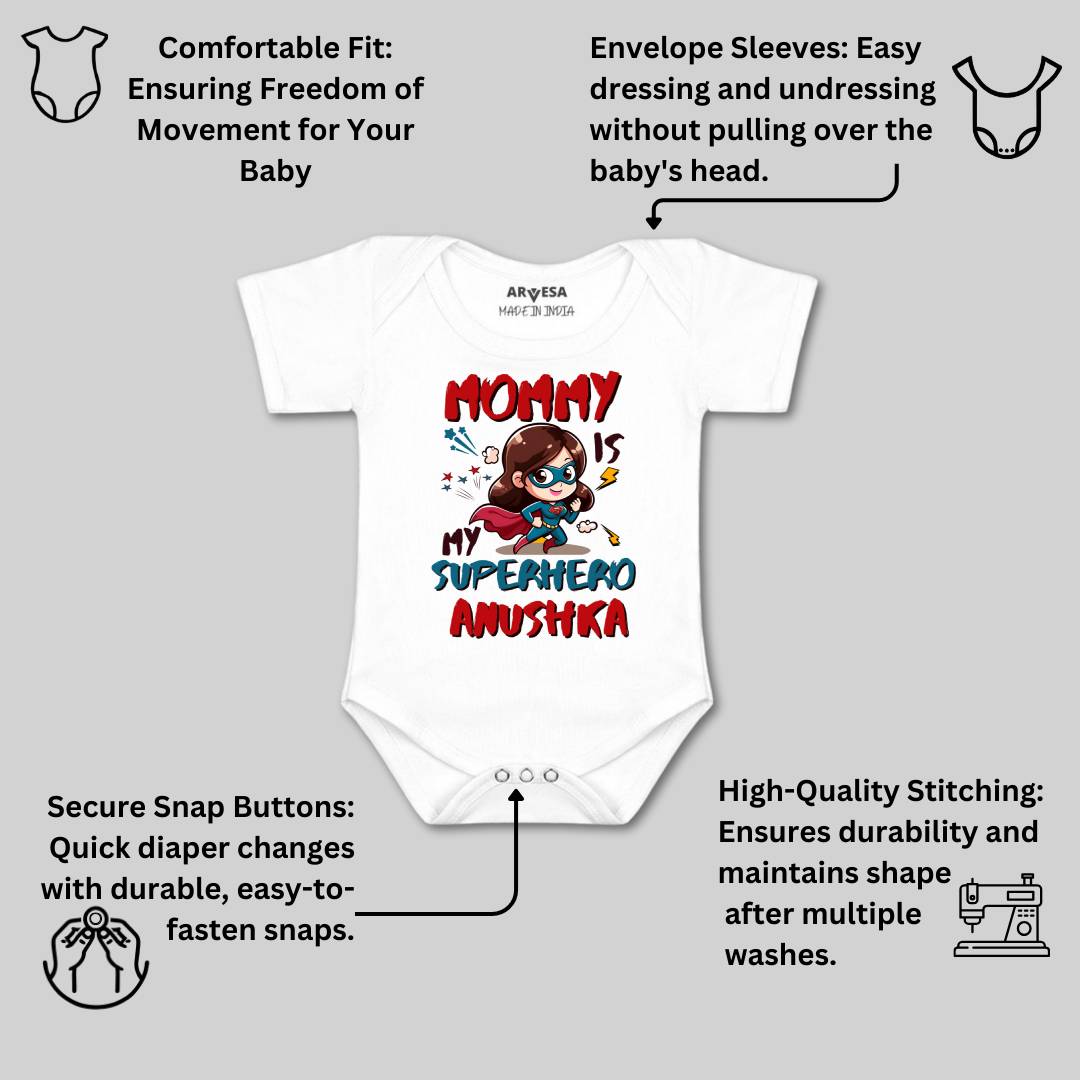 Arvesa Mommy Is My Superhero Baby Boy & Girl Dress