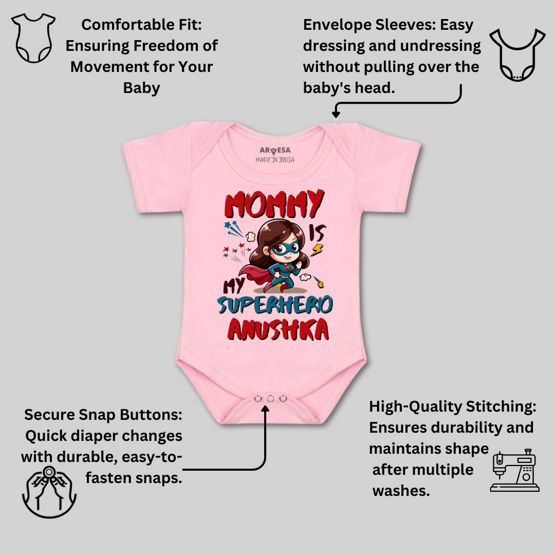 Arvesa Mommy Is My Superhero Baby Boy & Girl Dress