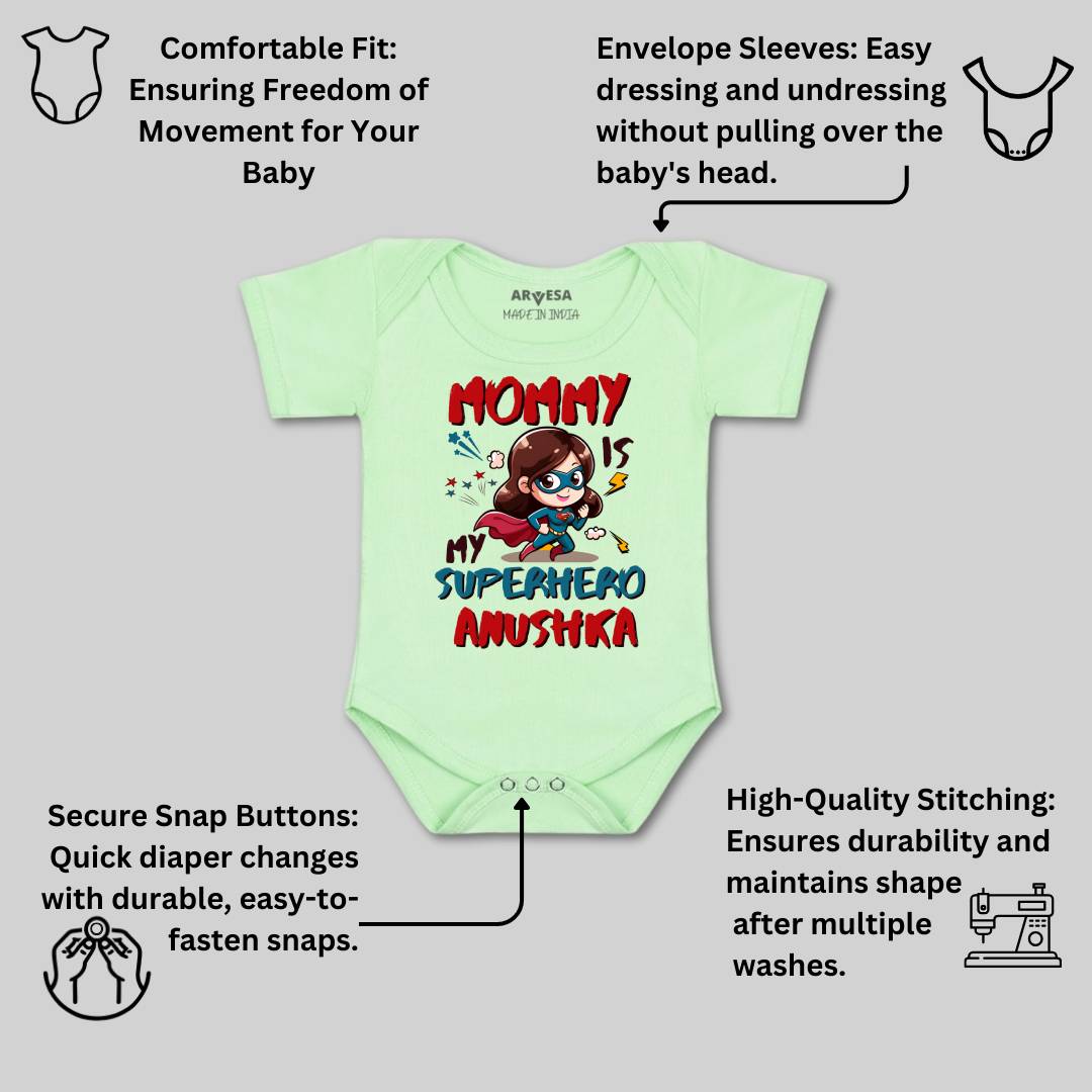 Arvesa Mommy Is My Superhero Baby Boy & Girl Dress