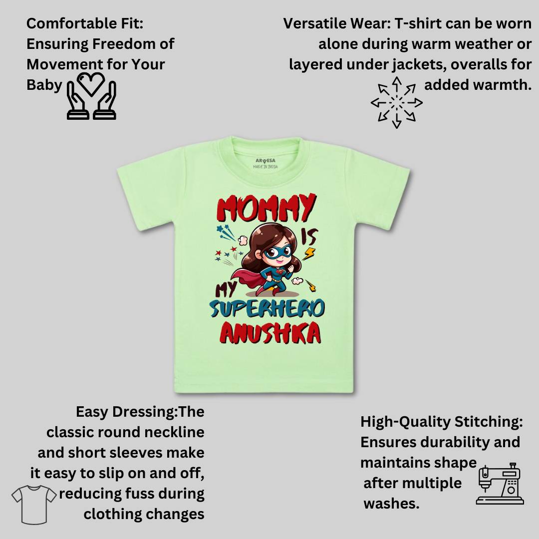 Arvesa Mommy Is My Superhero Baby Boy & Girl Dress