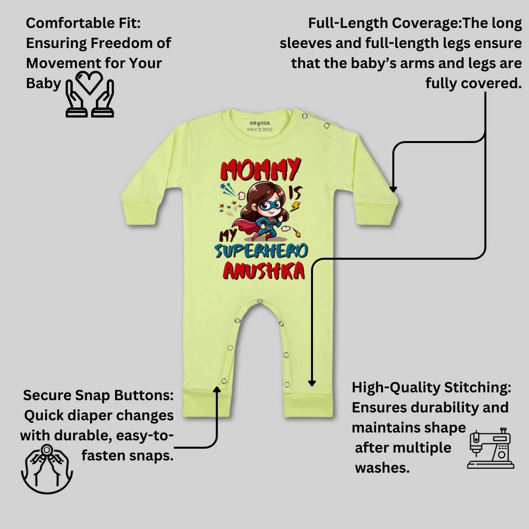 Arvesa Mommy Is My Superhero Baby Boy & Girl Dress