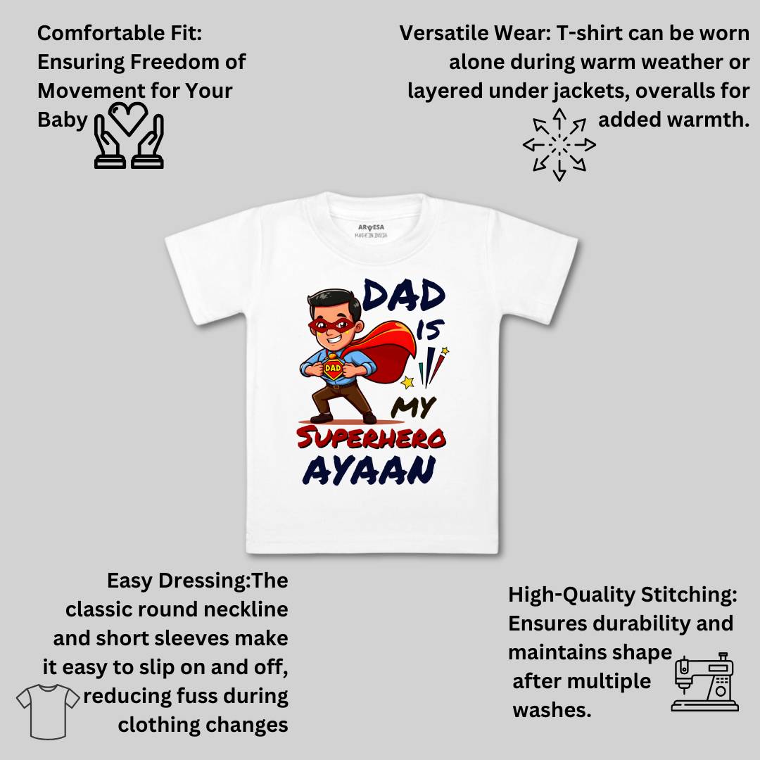 Arvesa Dad Is My Superhero Baby Boy & Girl Dress