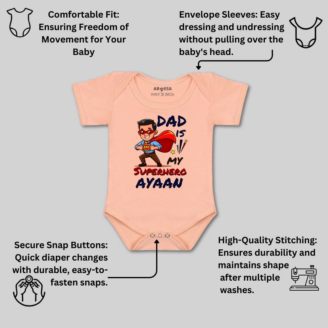 Arvesa Dad Is My Superhero Baby Boy & Girl Dress