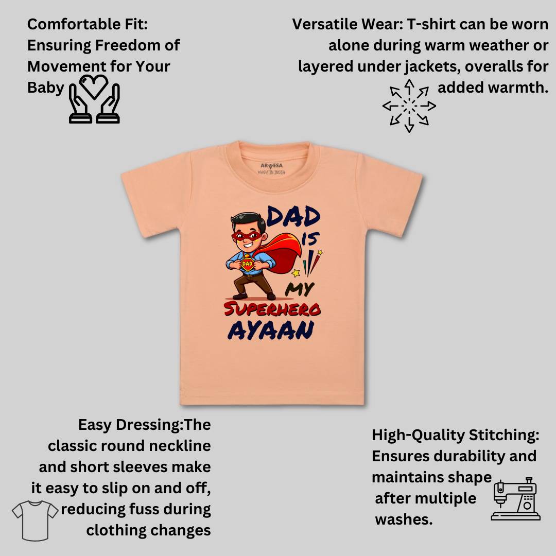Arvesa Dad Is My Superhero Baby Boy & Girl Dress