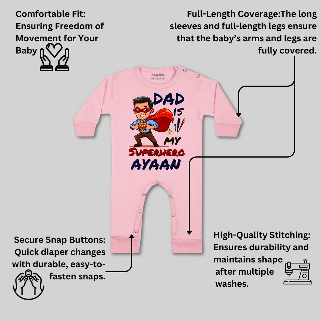 Arvesa Dad Is My Superhero Baby Boy & Girl Dress