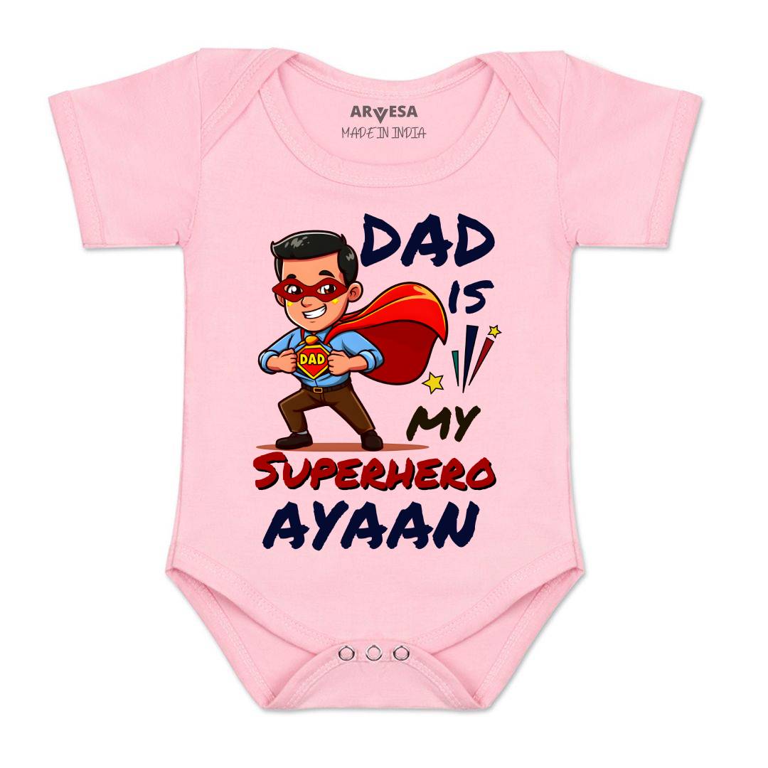 Arvesa Dad Is My Superhero Baby Boy & Girl Dress