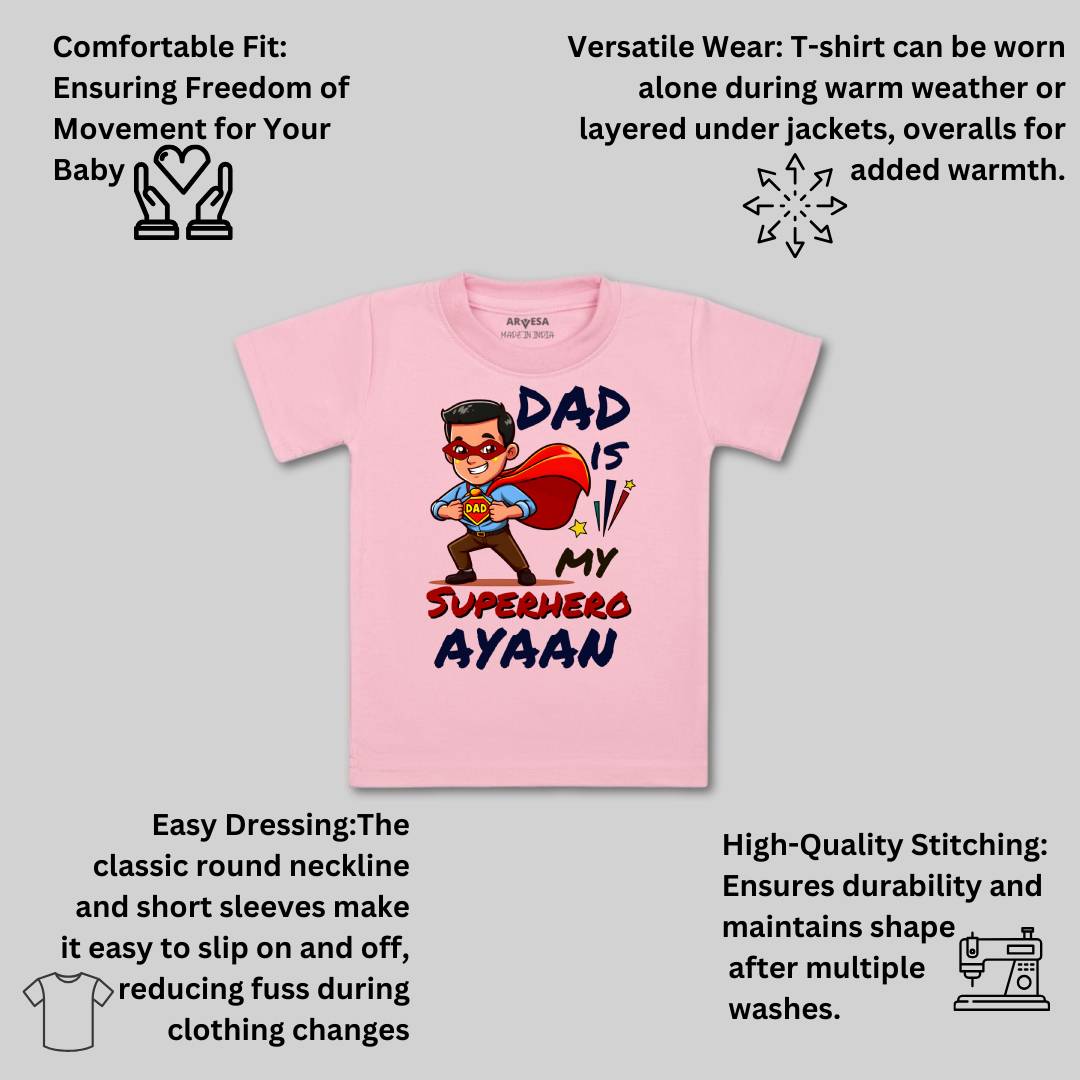 Arvesa Dad Is My Superhero Baby Boy & Girl Dress
