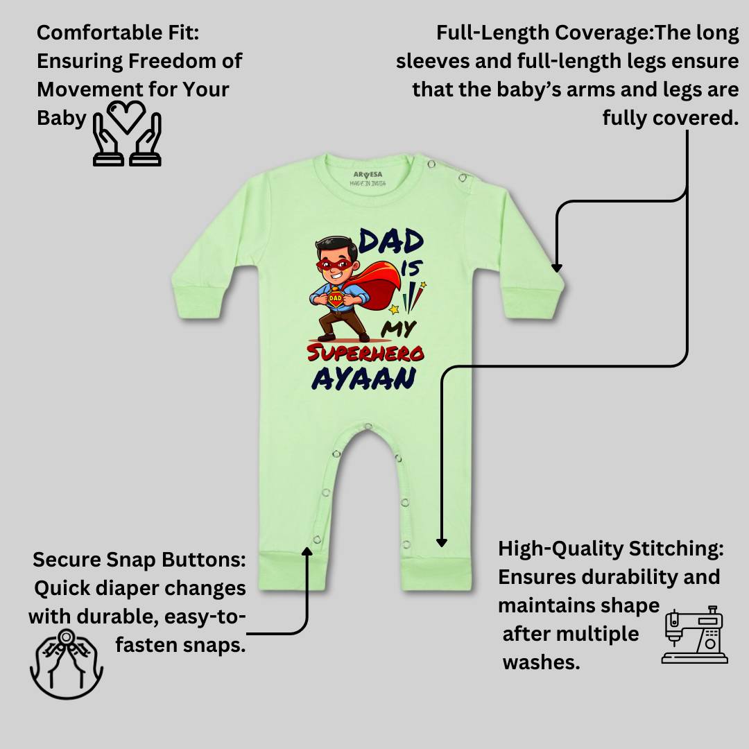 Arvesa Dad Is My Superhero Baby Boy & Girl Dress