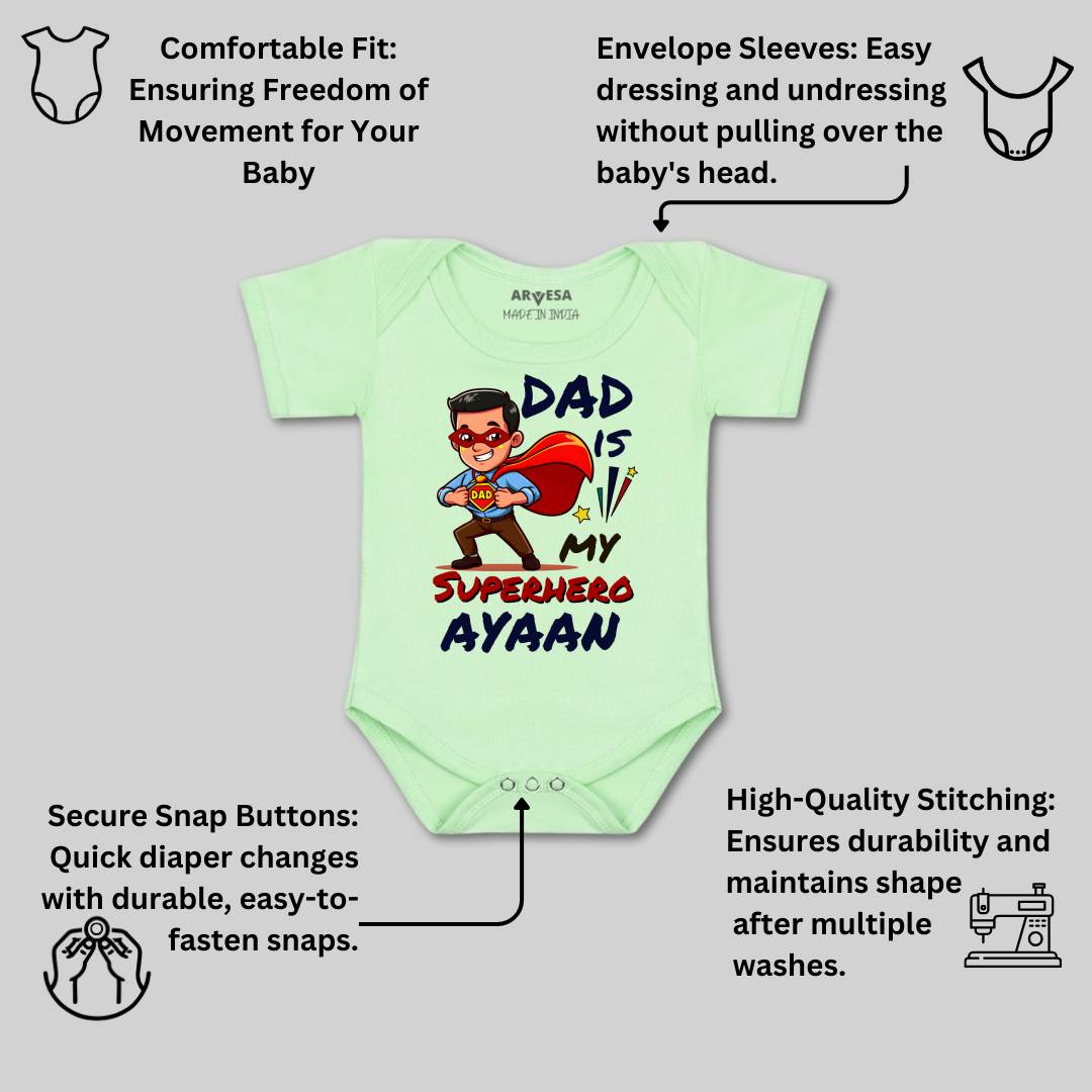 Arvesa Dad Is My Superhero Baby Boy & Girl Dress