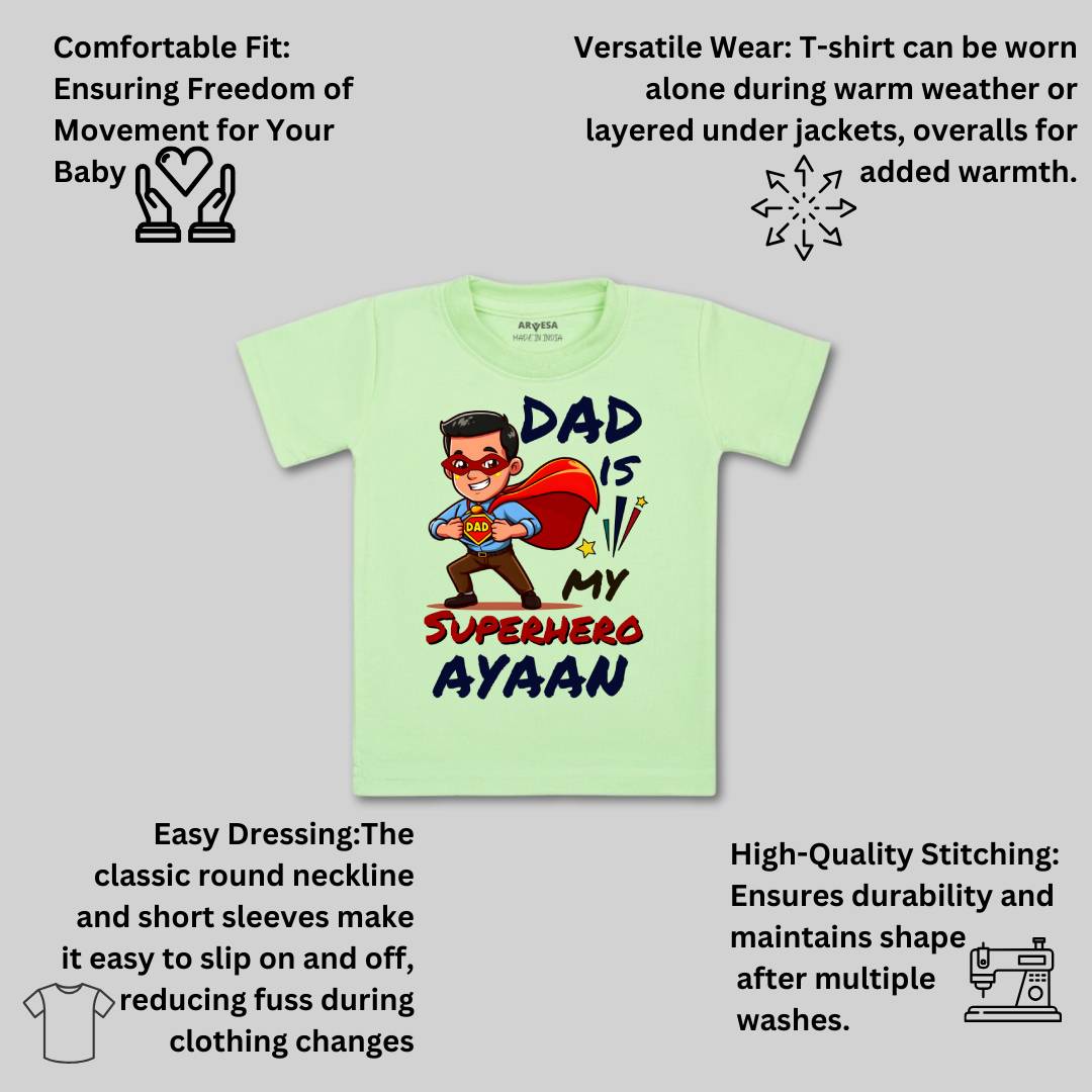 Arvesa Dad Is My Superhero Baby Boy & Girl Dress