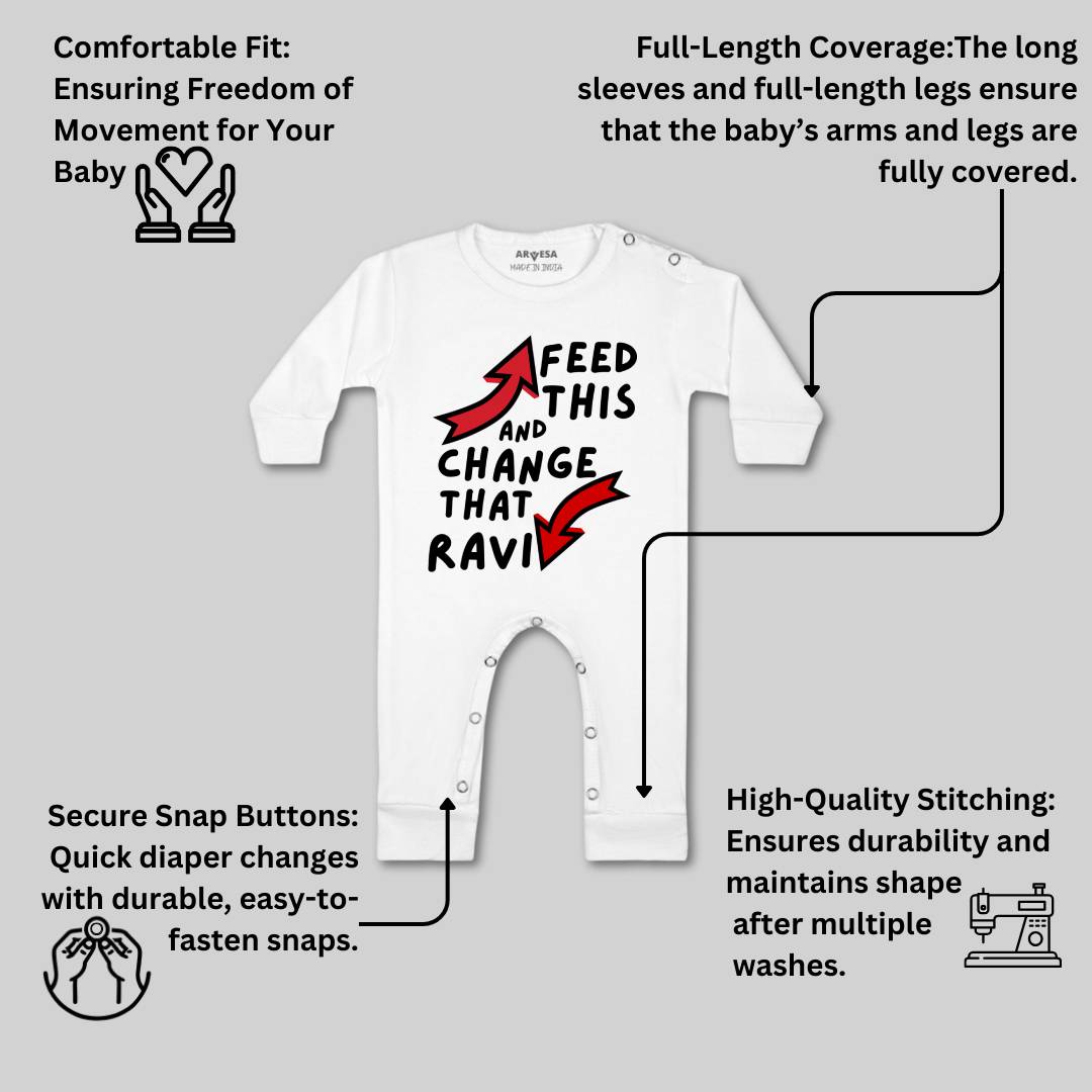 Arvesa Feed This & Change This Baby Boy & Girl Dress