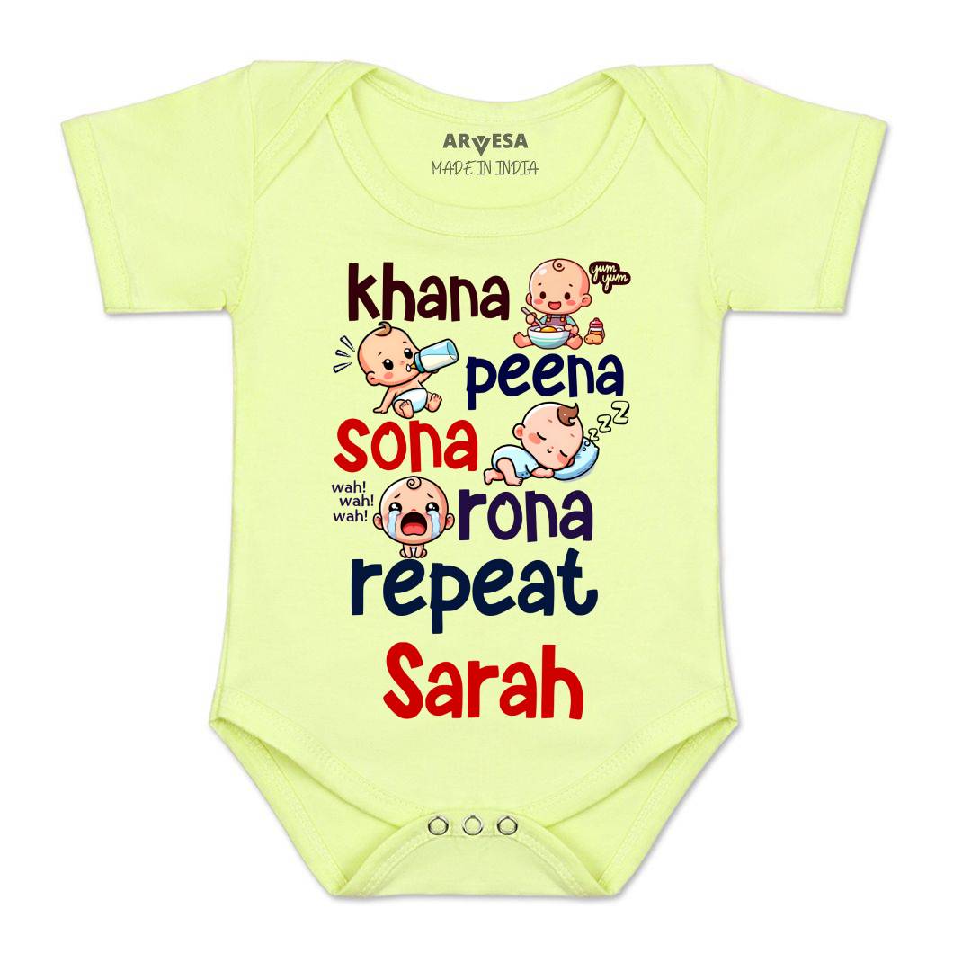 Arvesa Khana Peena Sona Repeat Baby Boy & Girl Dress
