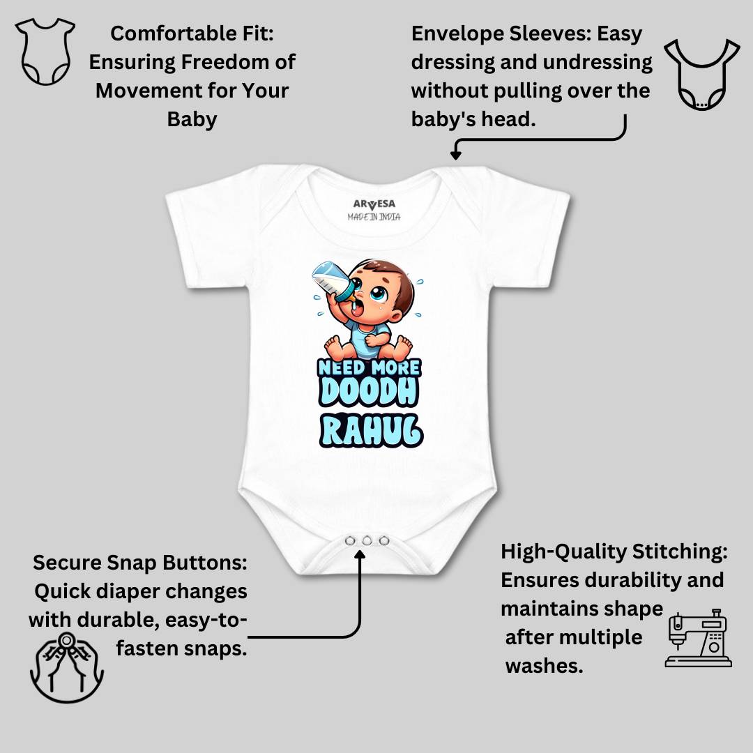 Arvesa Need More Doodh Baby Boy & Girl Dress