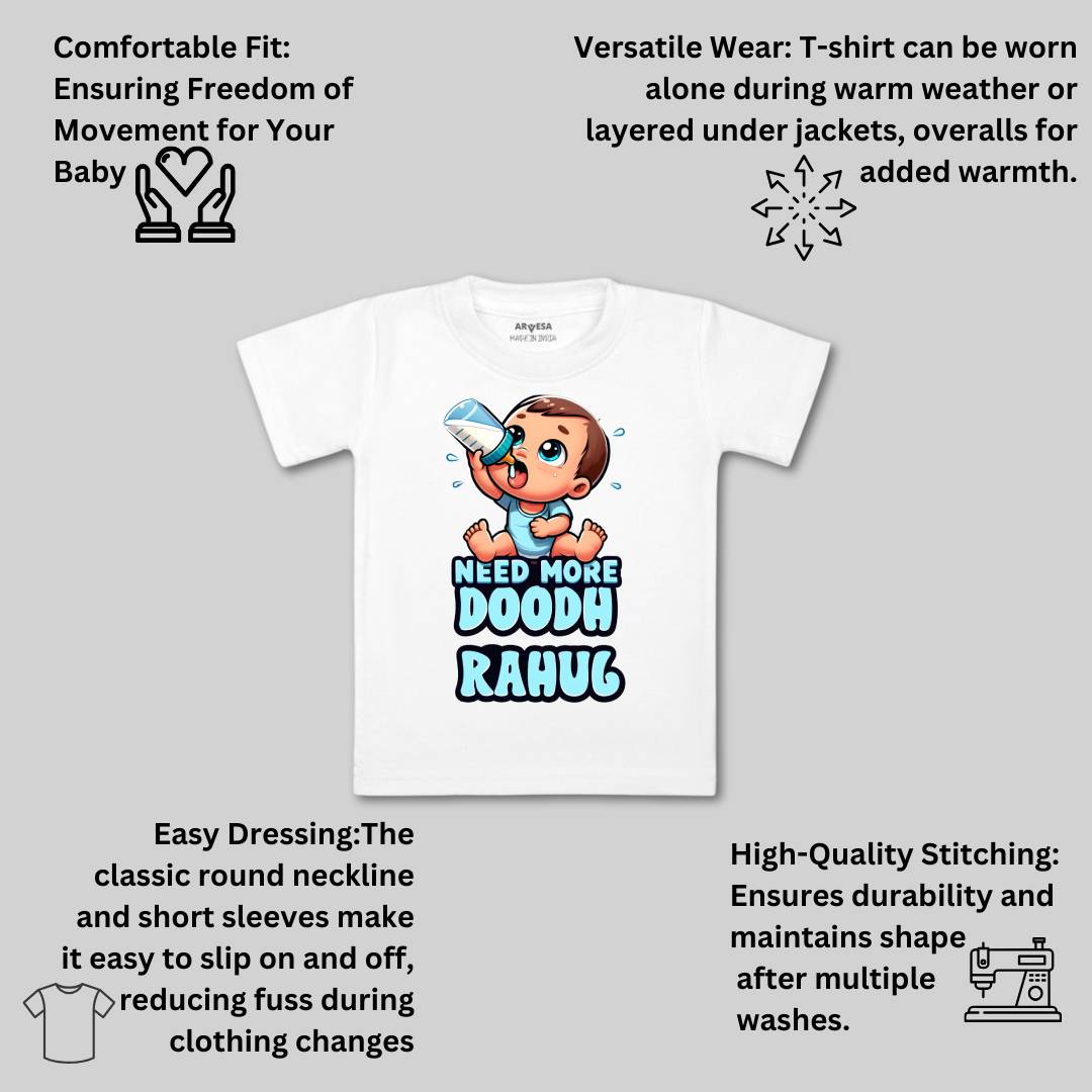 Arvesa Need More Doodh Baby Boy & Girl Dress