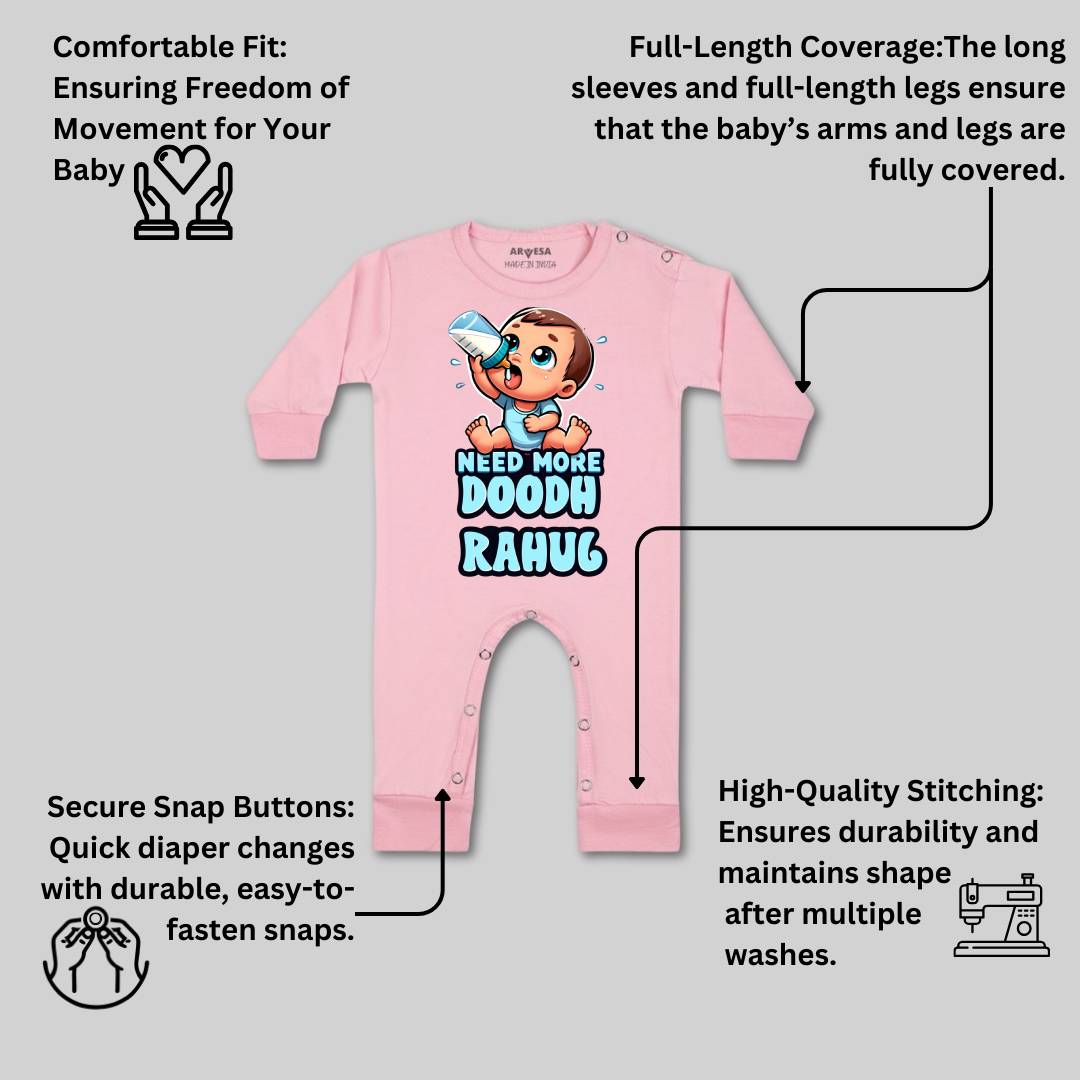 Arvesa Need More Doodh Baby Boy & Girl Dress