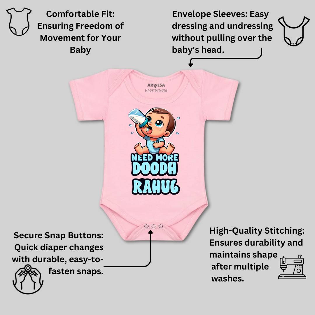 Arvesa Need More Doodh Baby Boy & Girl Dress