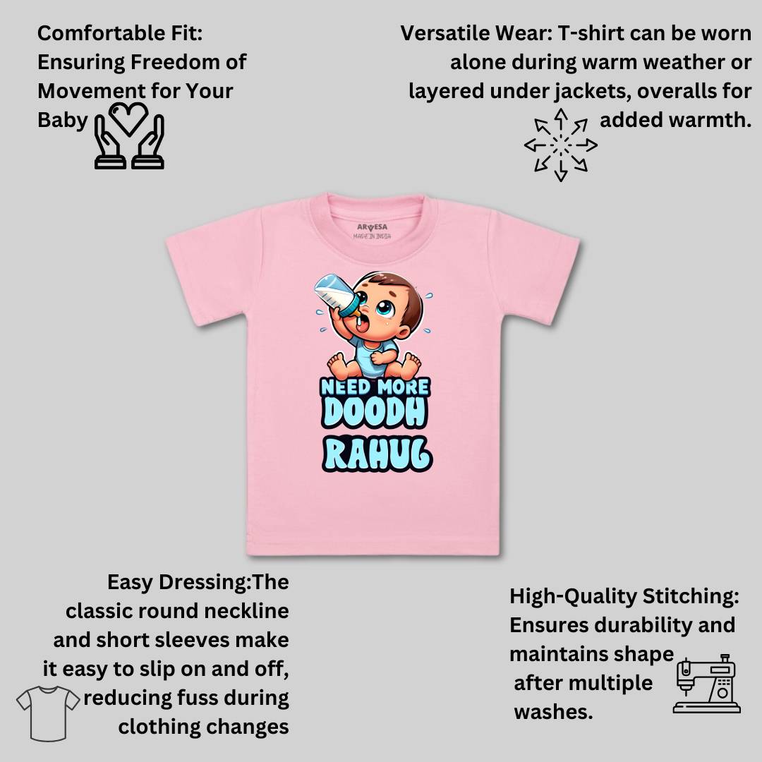 Arvesa Need More Doodh Baby Boy & Girl Dress