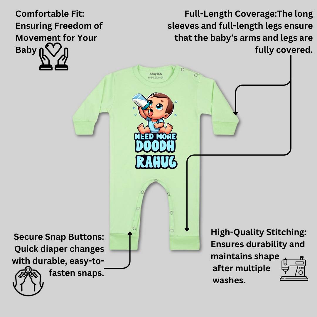 Arvesa Need More Doodh Baby Boy & Girl Dress