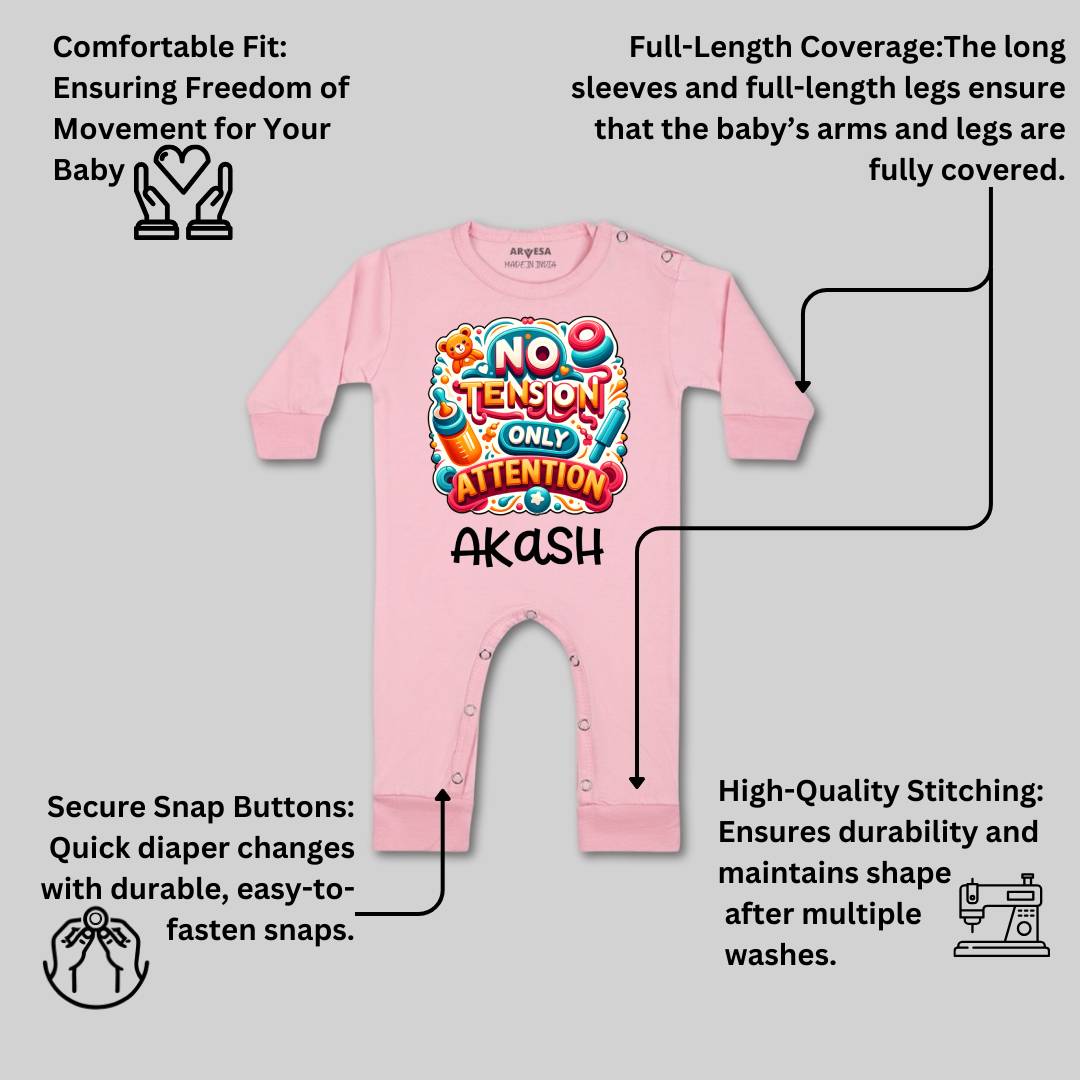 Arvesa No Tension Only Attention Baby Boy & Girl Dress