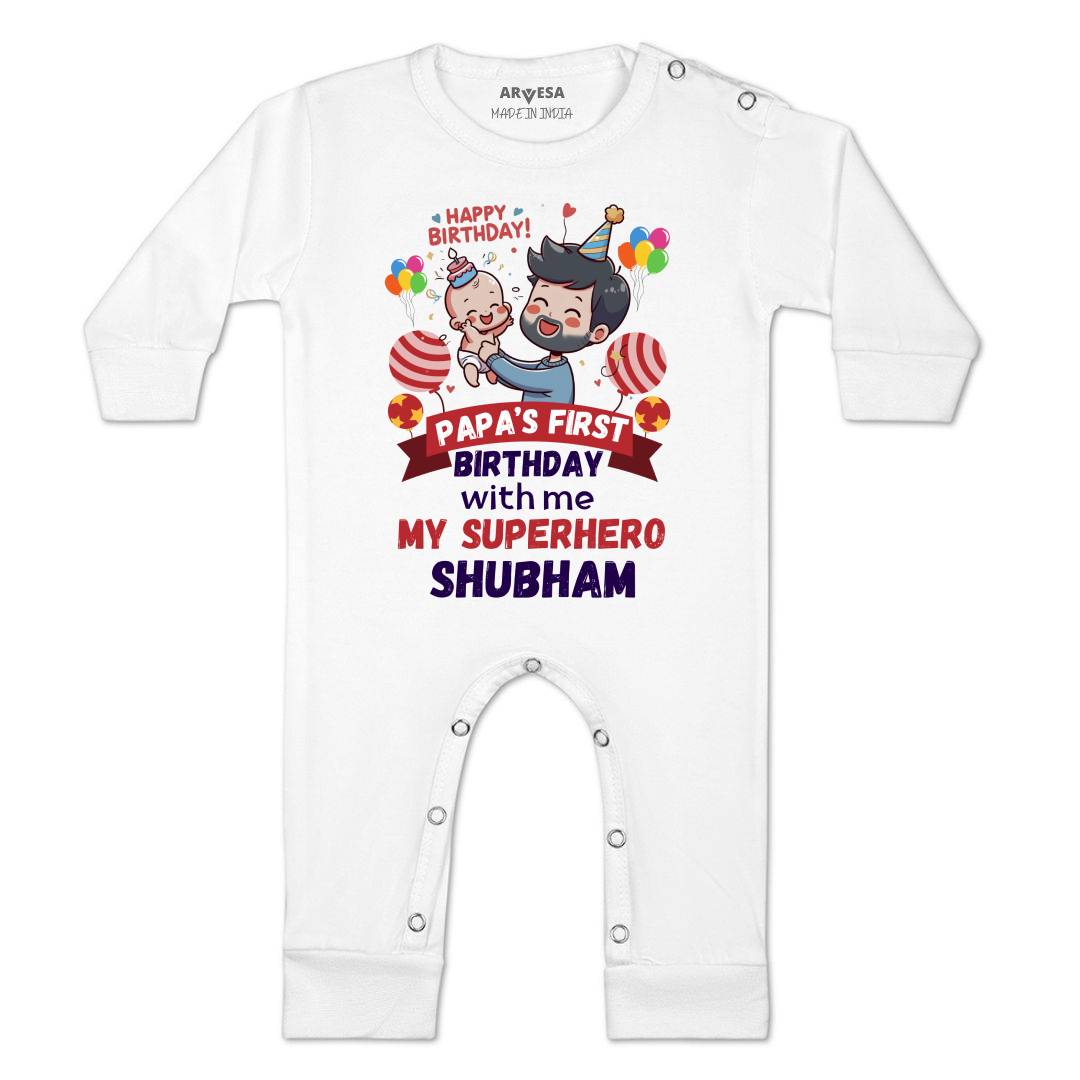 Arvesa Papa First Birthday With Me Baby Boy & Girl Dress