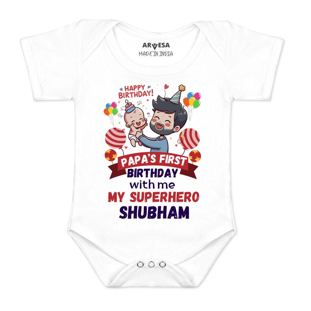 Arvesa Papa First Birthday With Me Baby Boy & Girl Dress