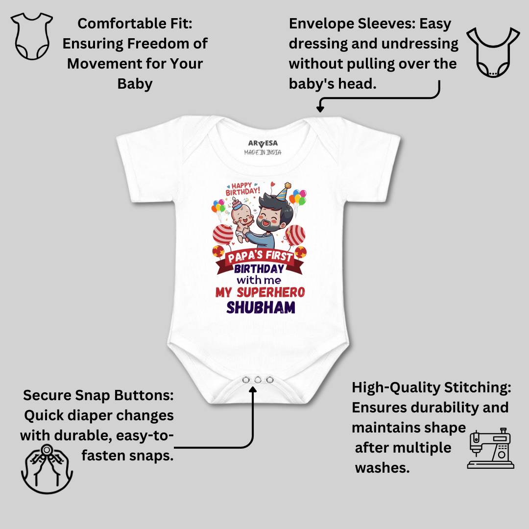 Arvesa Papa First Birthday With Me Baby Boy & Girl Dress