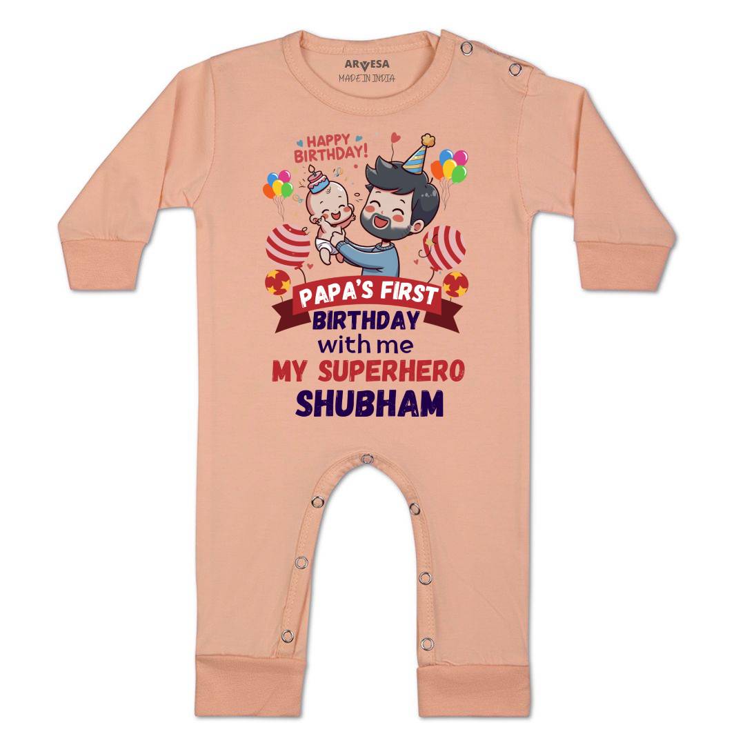 Arvesa Papa First Birthday With Me Baby Boy & Girl Dress