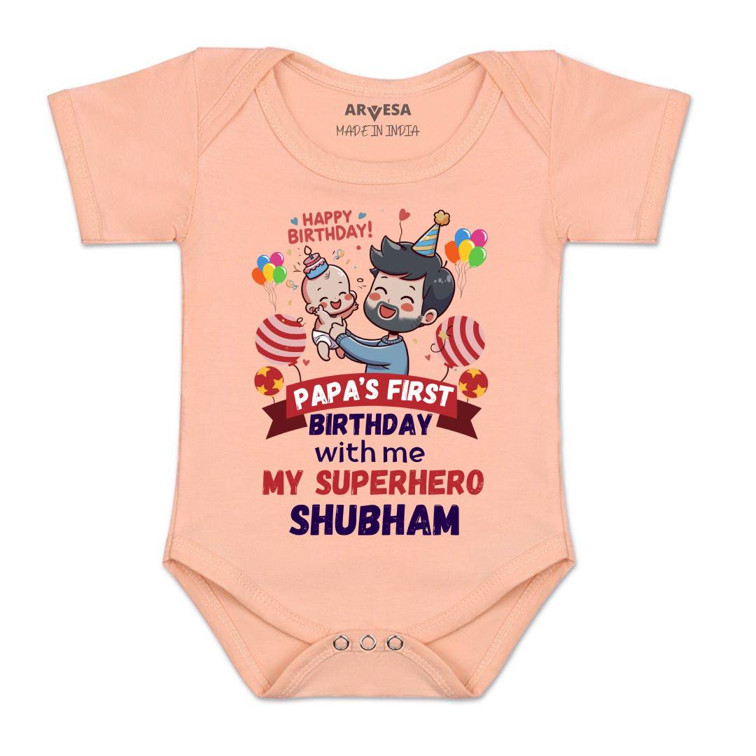 Arvesa Papa First Birthday With Me Baby Boy & Girl Dress