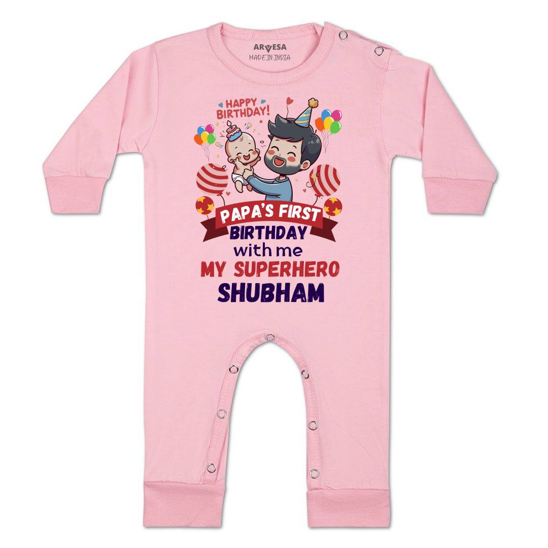 Arvesa Papa First Birthday With Me Baby Boy & Girl Dress