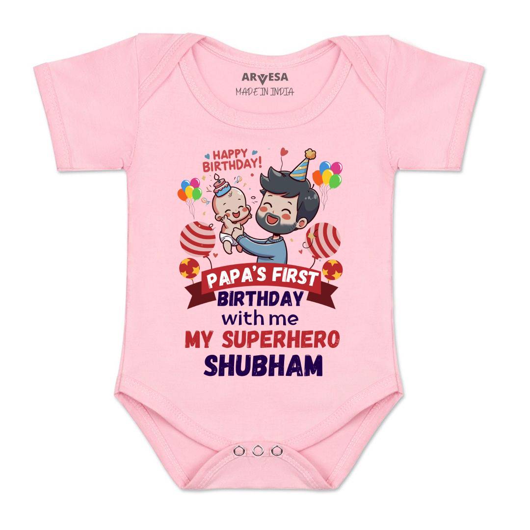 Arvesa Papa First Birthday With Me Baby Boy & Girl Dress