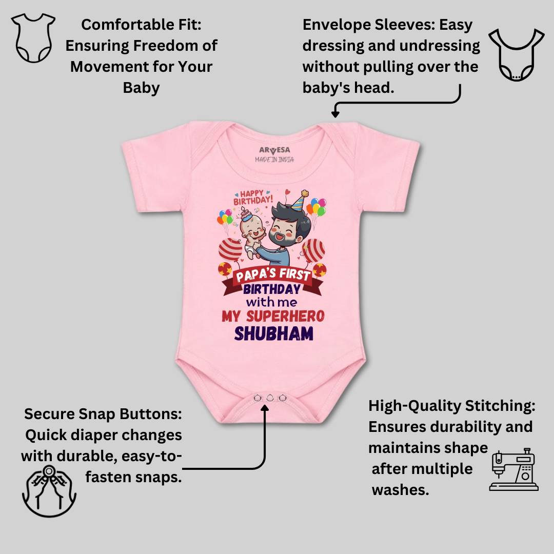 Arvesa Papa First Birthday With Me Baby Boy & Girl Dress