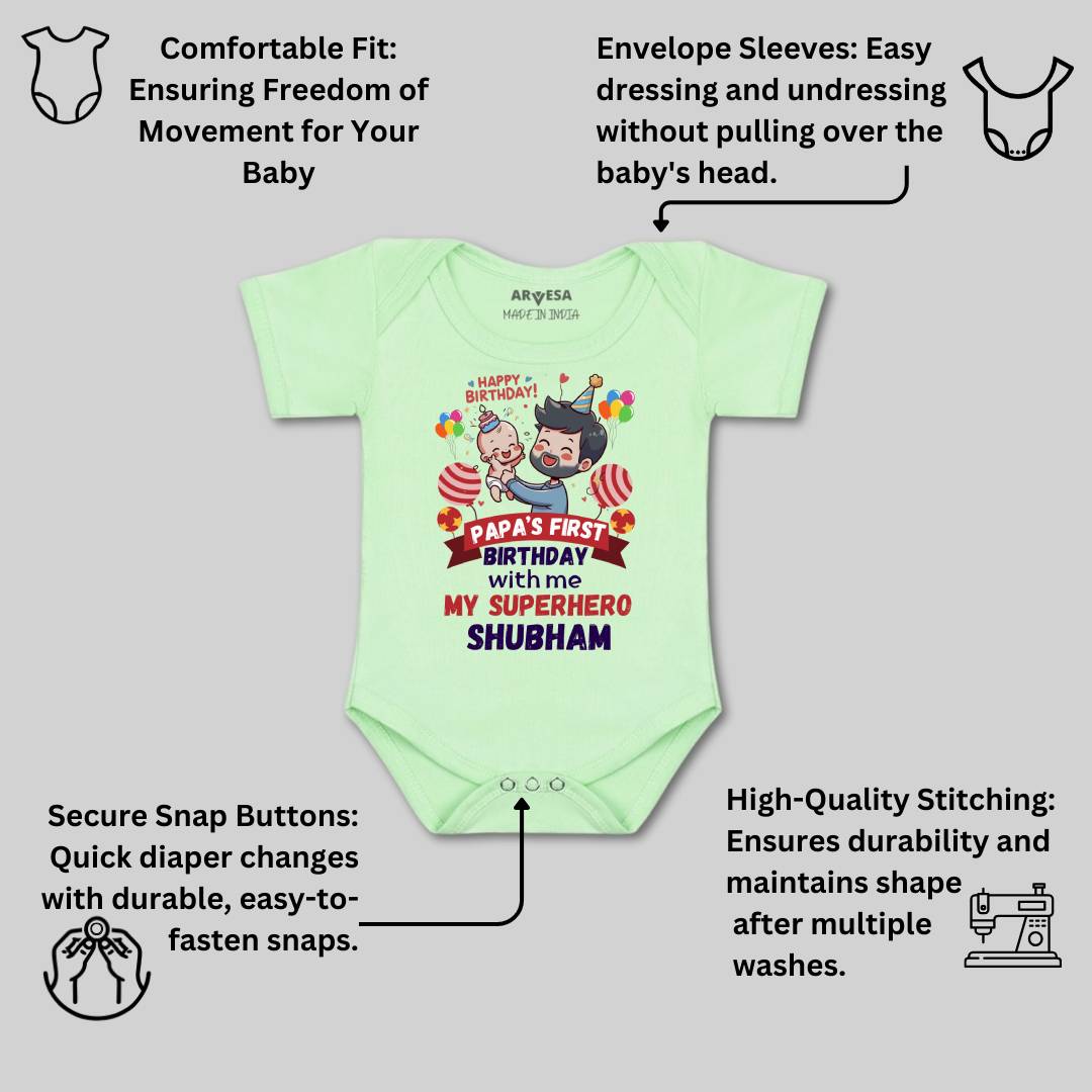Arvesa Papa First Birthday With Me Baby Boy & Girl Dress
