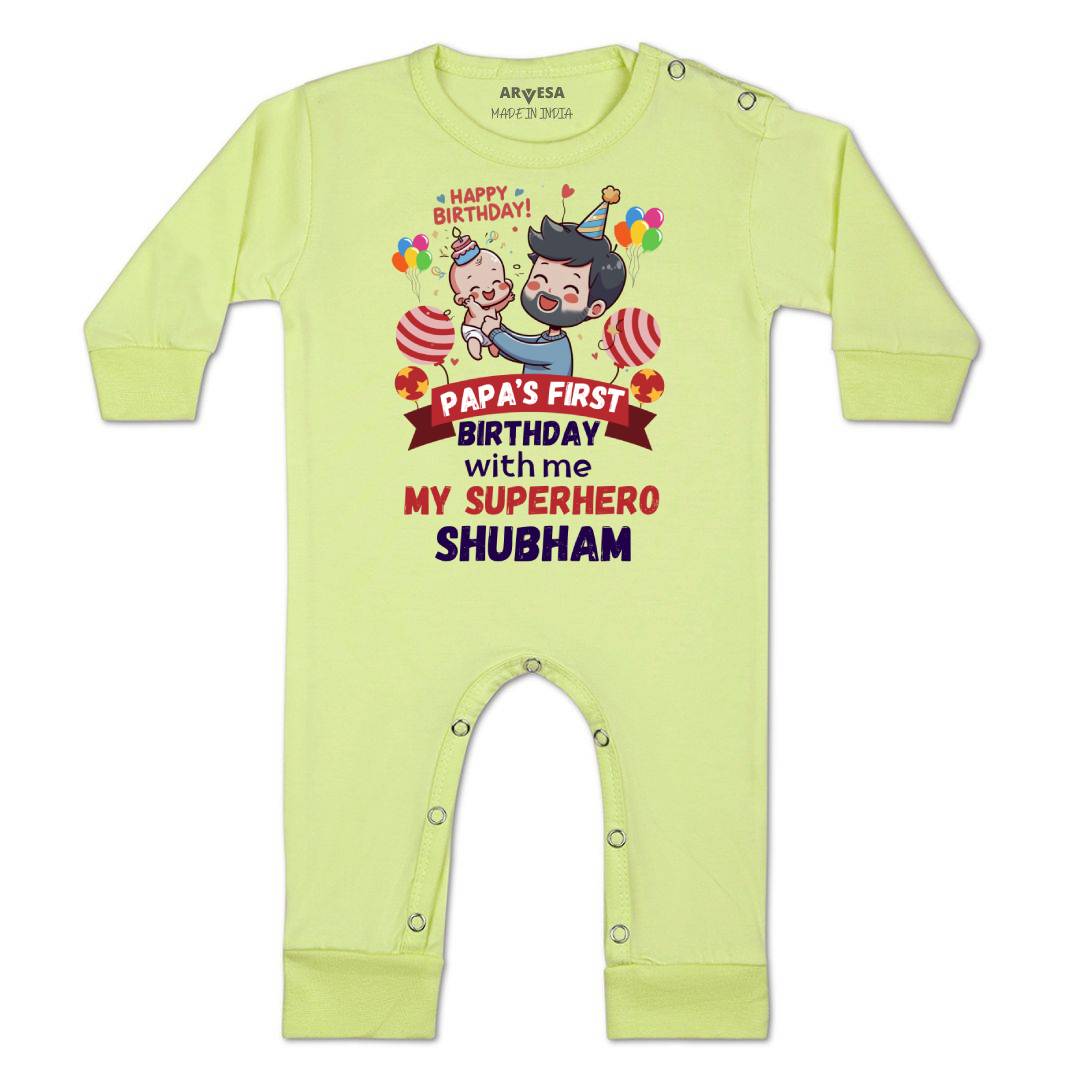 Arvesa Papa First Birthday With Me Baby Boy & Girl Dress
