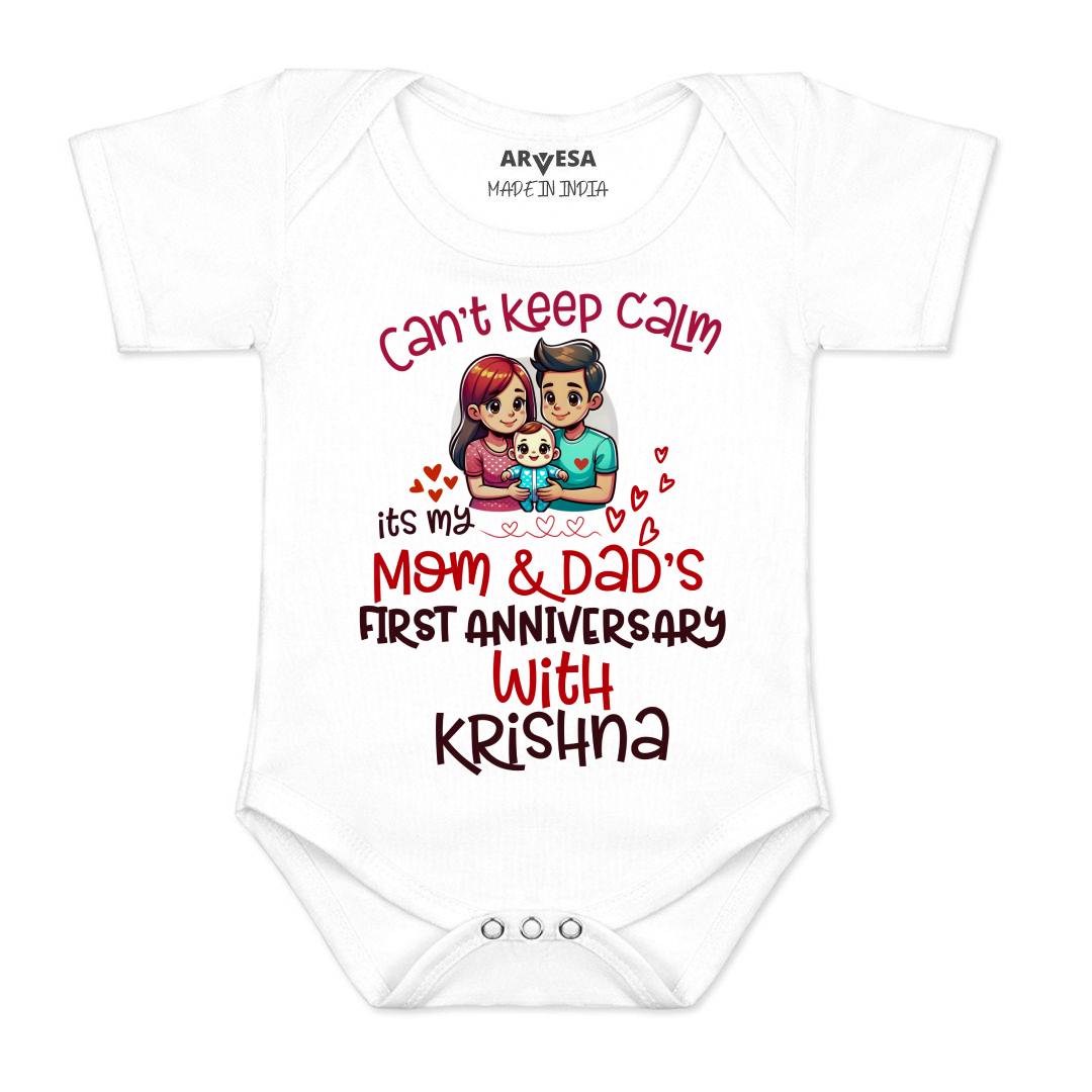 Arvesa First Anniversary With Mom And Dad Baby Boy & Girl Dress