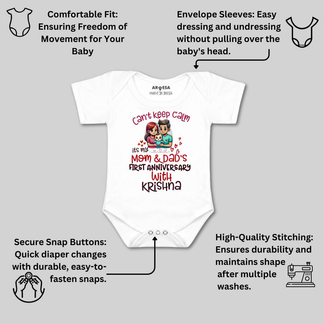 Arvesa First Anniversary With Mom And Dad Baby Boy & Girl Dress
