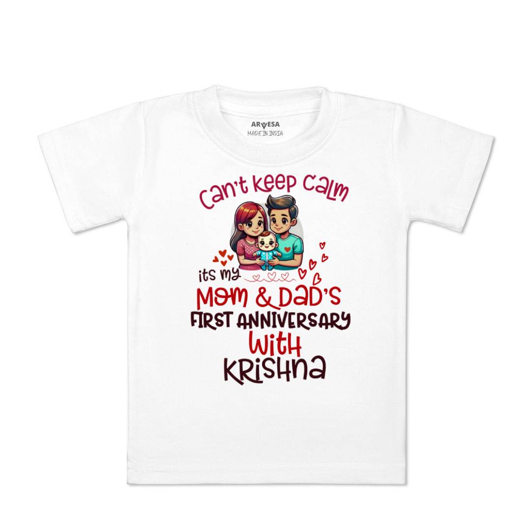 Arvesa First Anniversary With Mom And Dad Baby Boy & Girl Dress